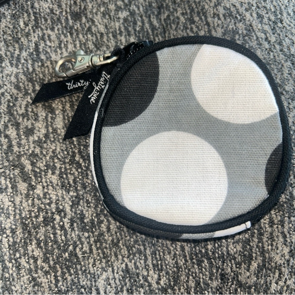 Thirty One Coin Purse In Paparazzi Dot Black White NWT‎